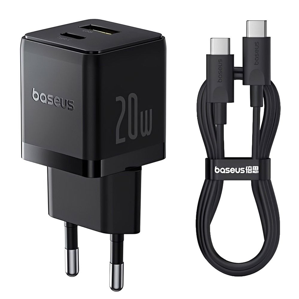 Baseus Carregador Parede Palm Fast Charger 20 W Usb C Usb A Cabo Usb C