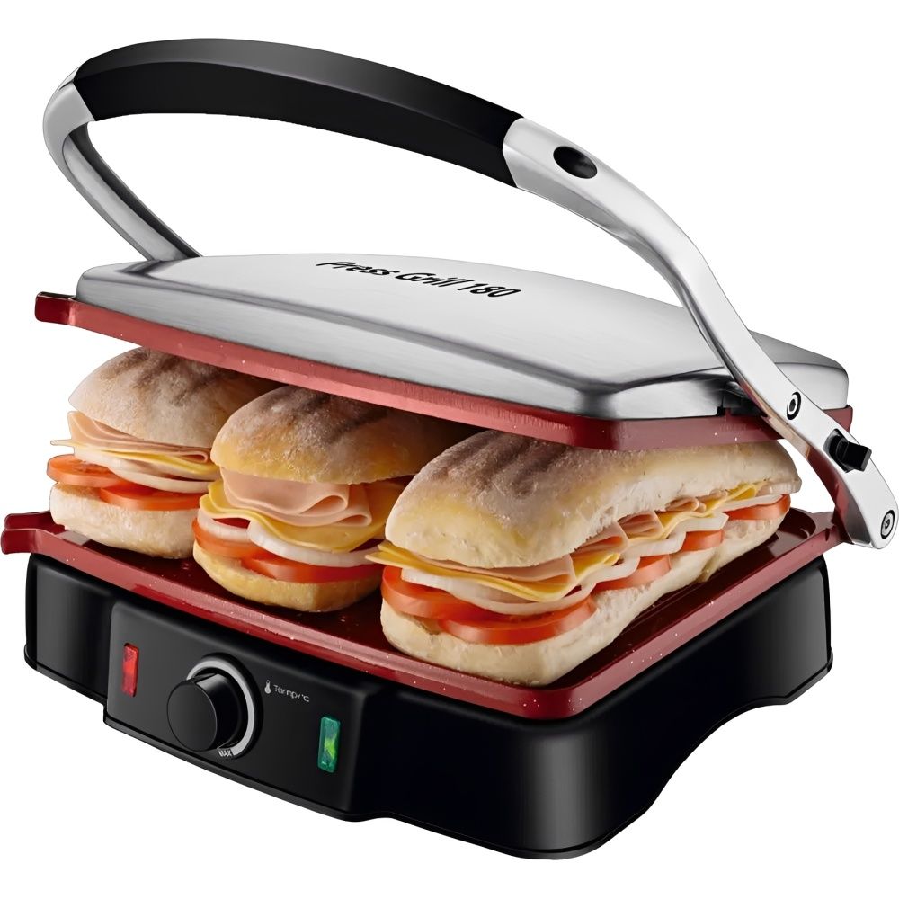 Mondial Chapa Grill Press Grill 180 Pg 02 2 Em 1 2000 W 110V