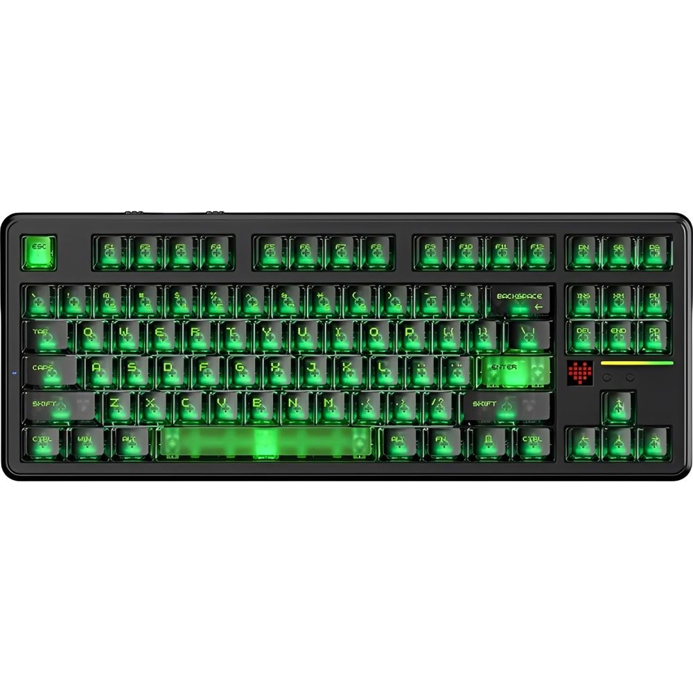 Importado Teclado Gamer Attack Shark X87 Ultra 80 Mecanico Rgb Sem Fio Shadow Jade