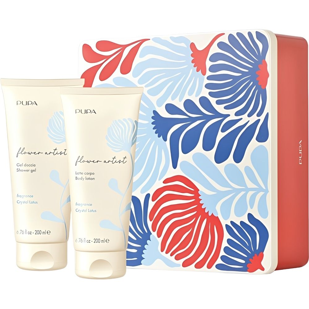 Importado Kit Gel Banho Pupa Milano Flower Artist Crystal Lotus Locao Corporal 2 Pecas 200ML