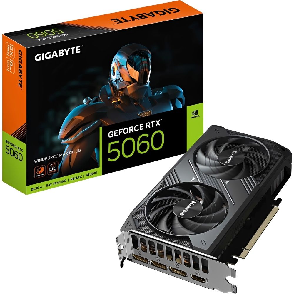 Gigabyte Placa Video Geforce Rtx 5060 Windforce Max Oc Gddr7 Gv N5060wf2max 8GD 8GB