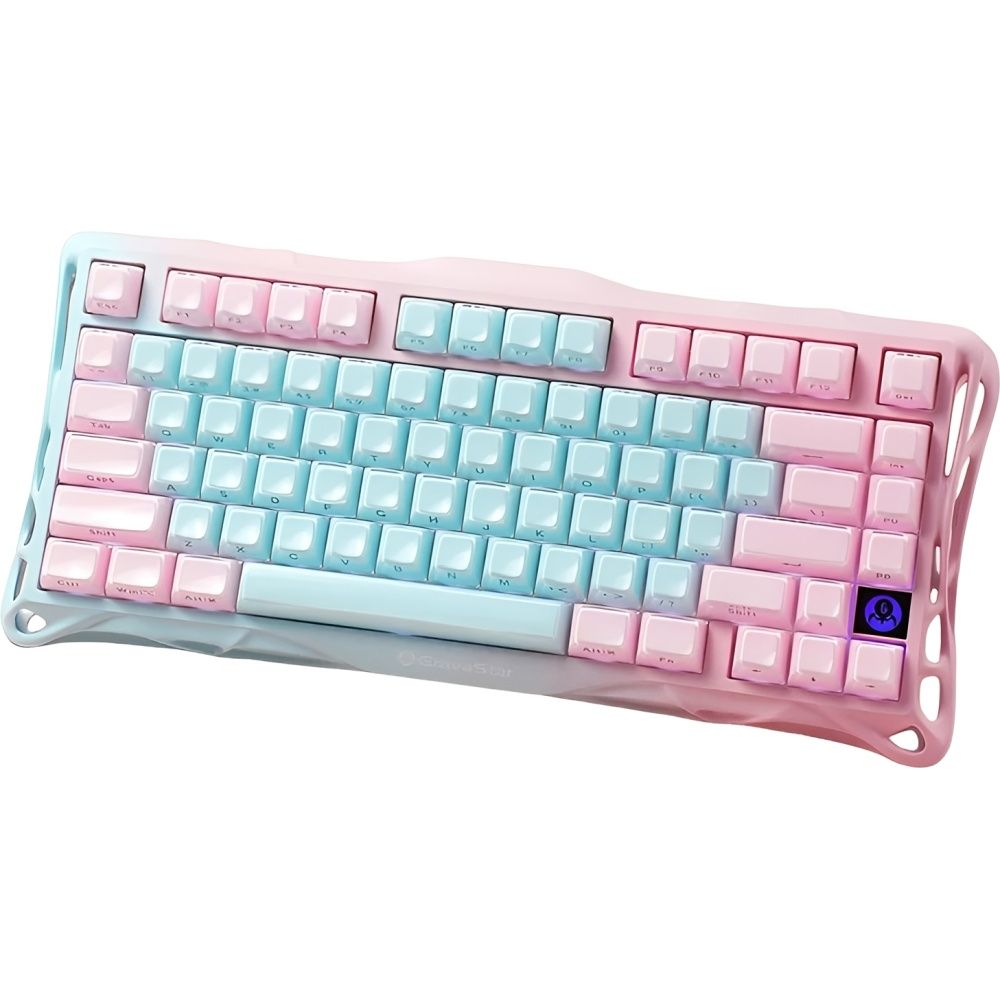 Importado Teclado Mecanico Wireless Gravastar Mercury K1 Lite Rgb 75 Tri Mode Aurora Mist