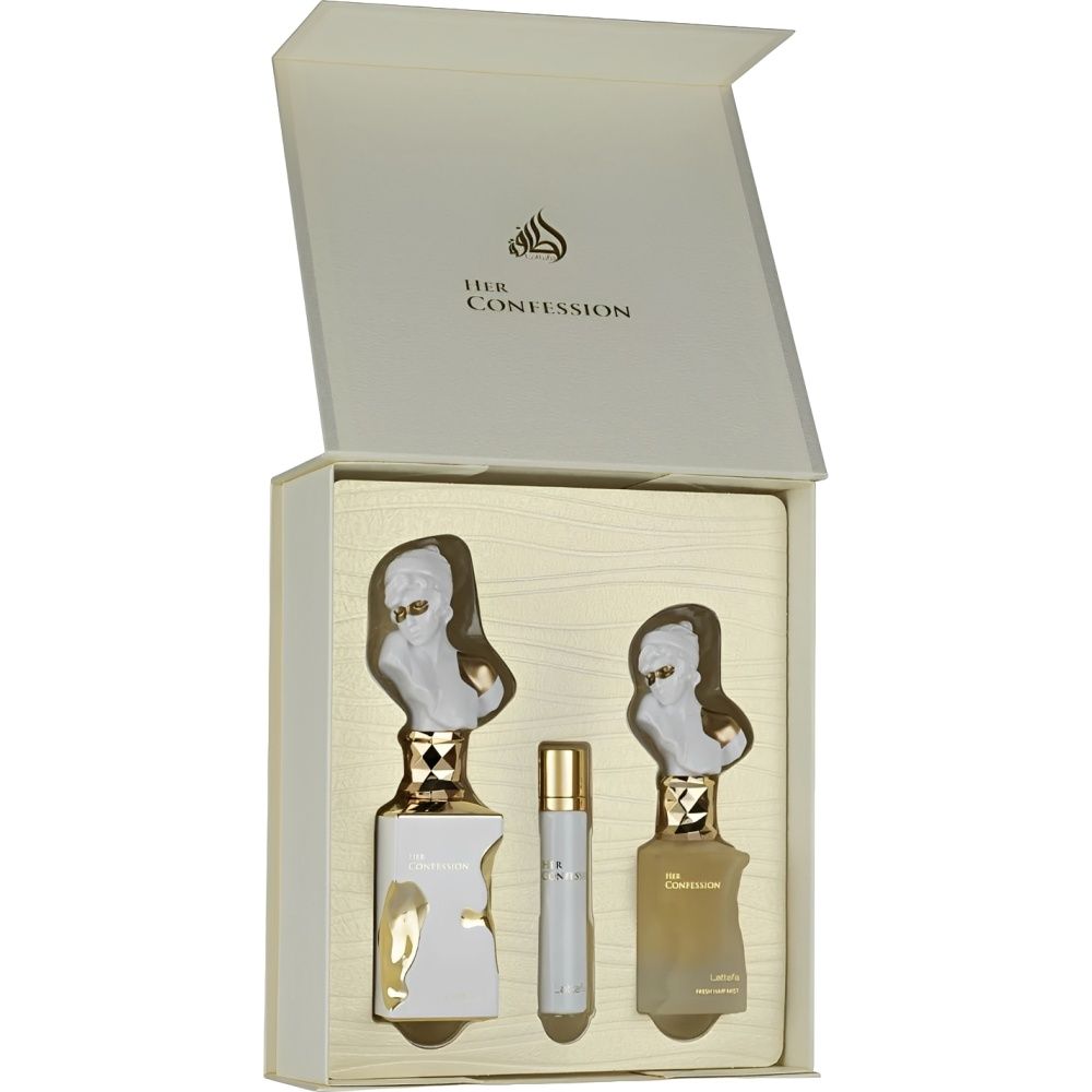 Lattafa Kit Perfume Her Confession Edp Feminino 3 Pecas