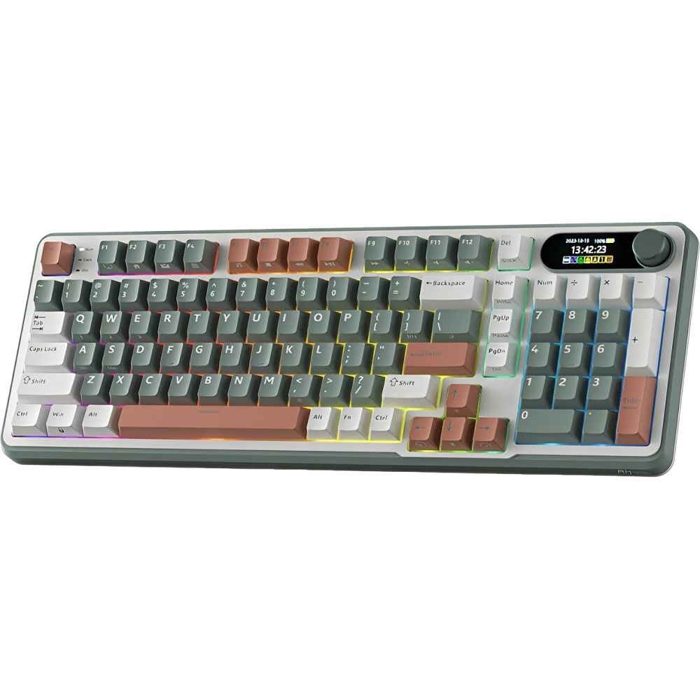 Importado Teclado Gamer Royal Kludge S98 96 Mecanico Rgb Sem Fio Switch Bege Light Cloud Ingles