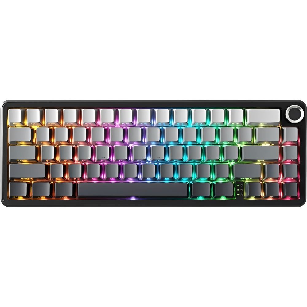 Importado Teclado Gamer Attack Shark X66 60 Mecanico Rgb Sem Fio Moonlight