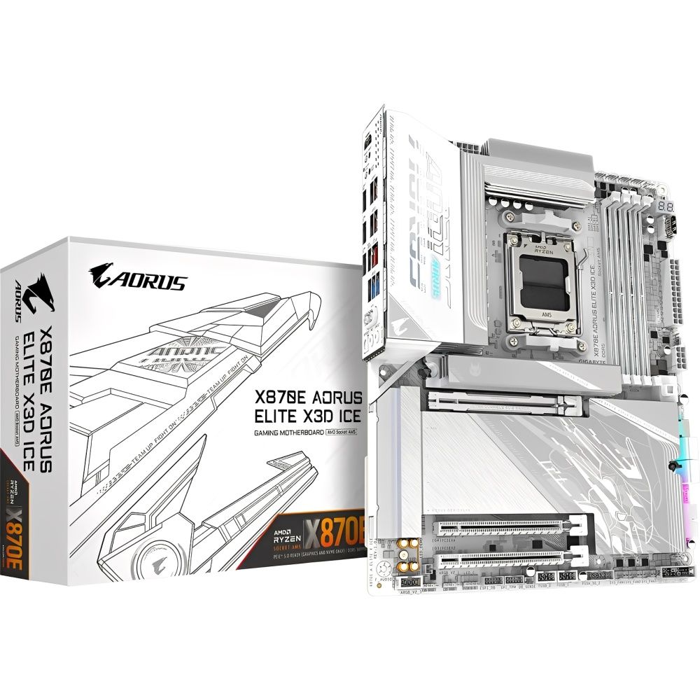 Gigabyte Placa Mae X870e Aorus Elite X3d Ice Am5 Ddr5 Atx
