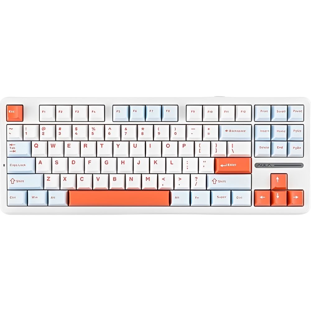Importado Teclado Gamer Aula F87 Pro 80 Mecanico Rgb Sem Fio Sunset Coast Ingles