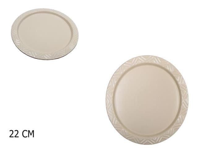 Importado Prato Para Sobremesa K40867 Bege 22 Cm