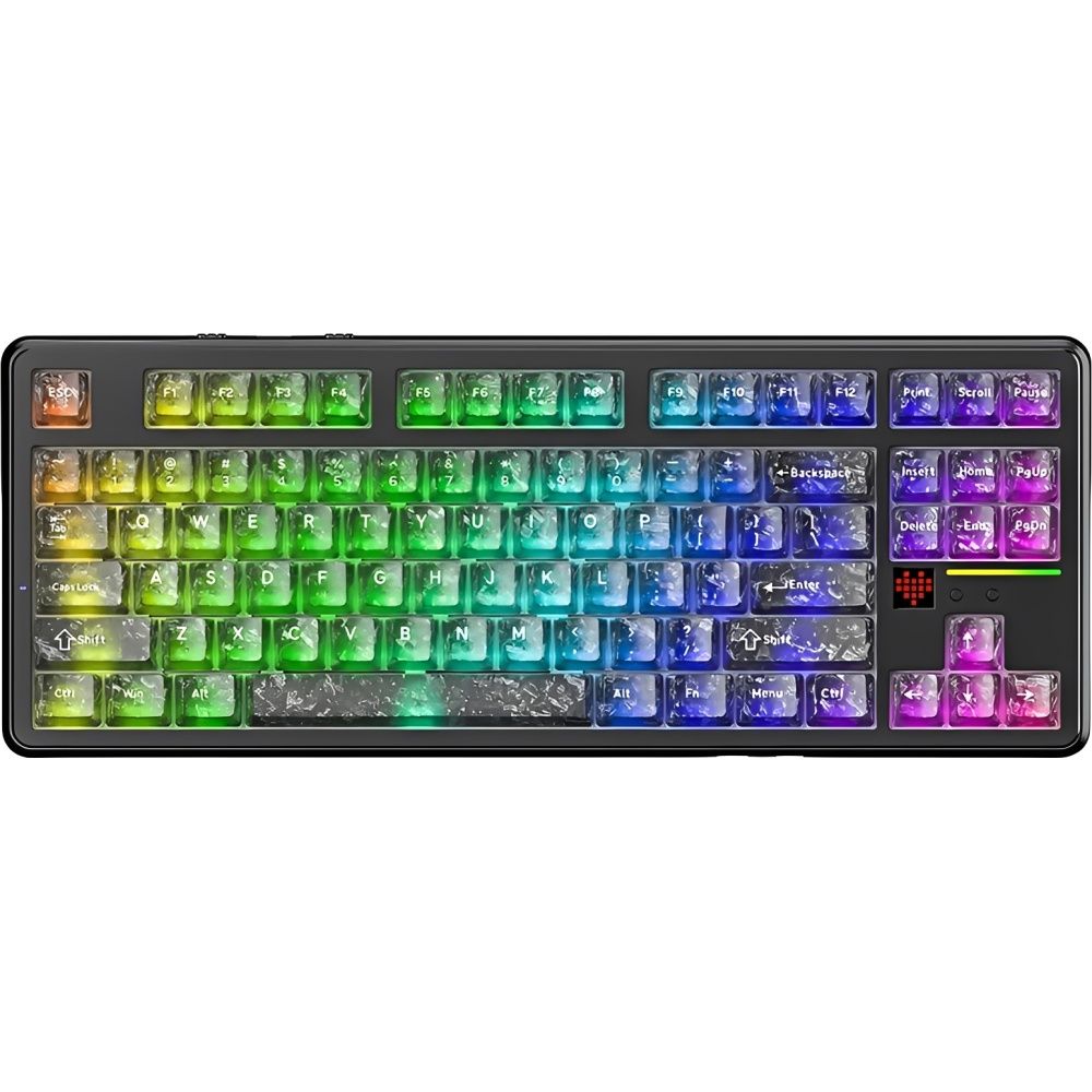 Importado Teclado Gamer Attack Shark X87 Ultra 80 Mecanico Rgb Sem Fio Forged Carbon