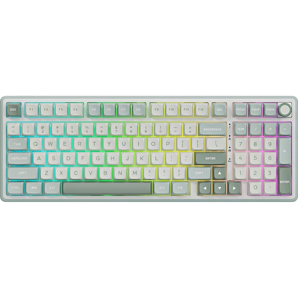 Importado Teclado Gamer Royal Kludge R98 Pro 96 Mecanico Rgb Switch Bege Sky Cyan Ingles