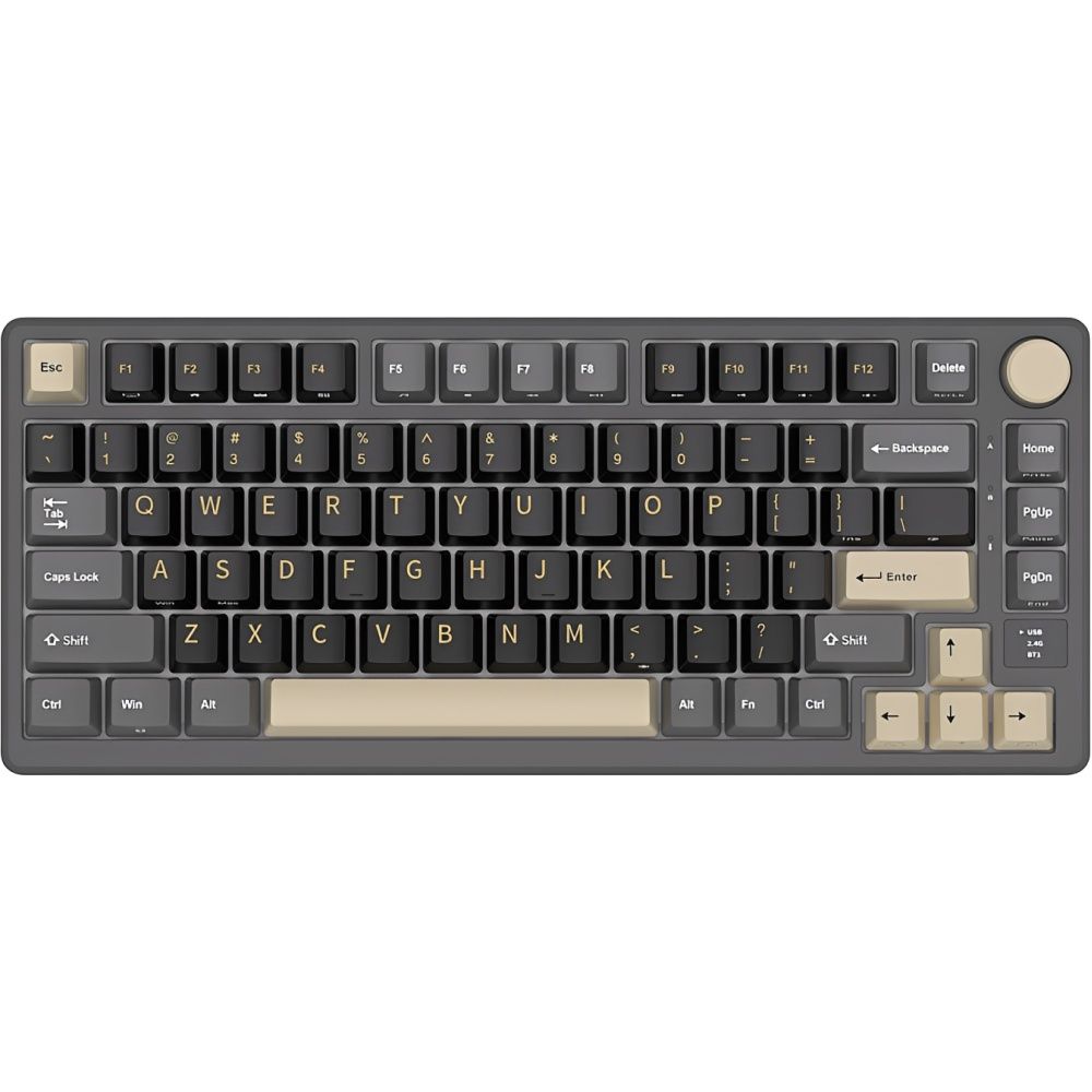 Importado Teclado Royal Kludge M75 75 Mecanico Rgb Sem Fio Phantom Dark Ingles