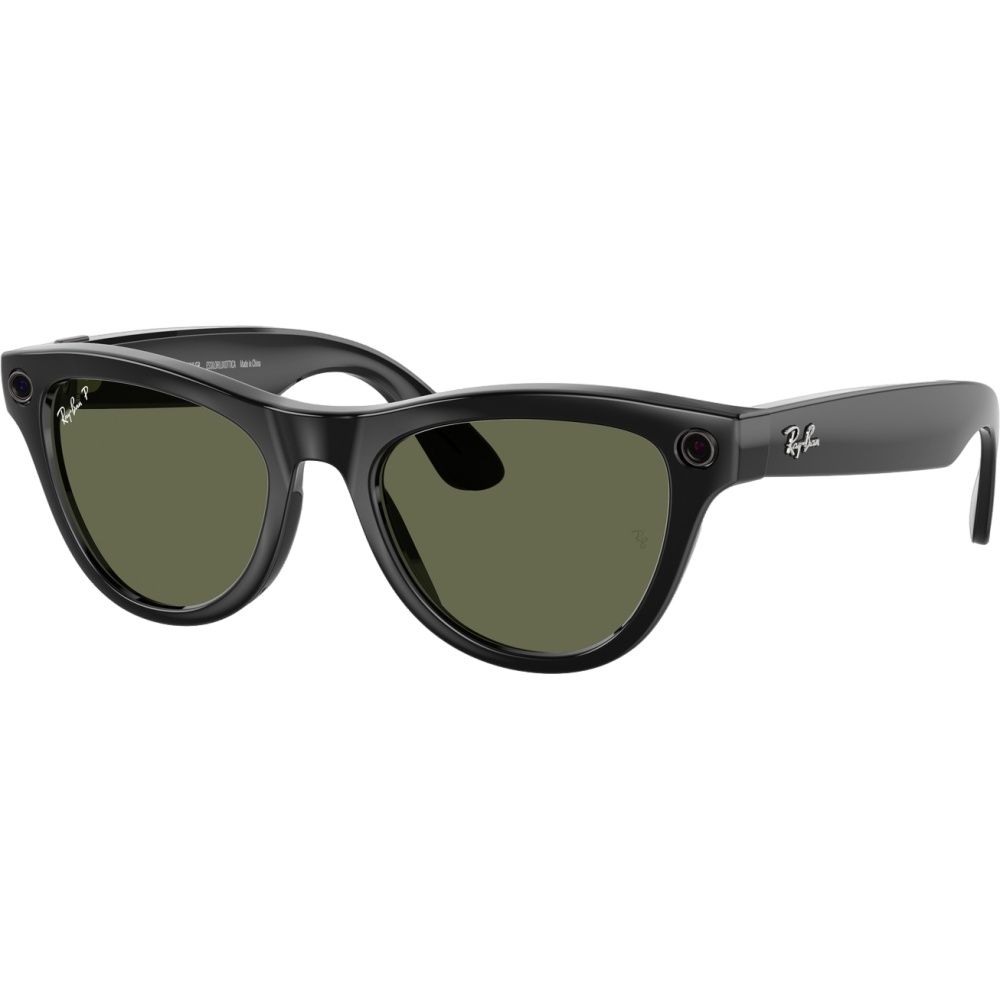 Importado Oculos Sol Smart Ray Ban Meta Skyler Rw4010 Shiny Black Polar G15 166178