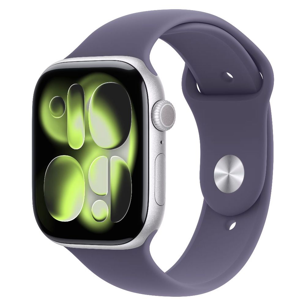 Apple Watch Series 11 Gps Cellular 46 Mm Prateado Pulseira Esportiva Nevoa Roxa S M A
