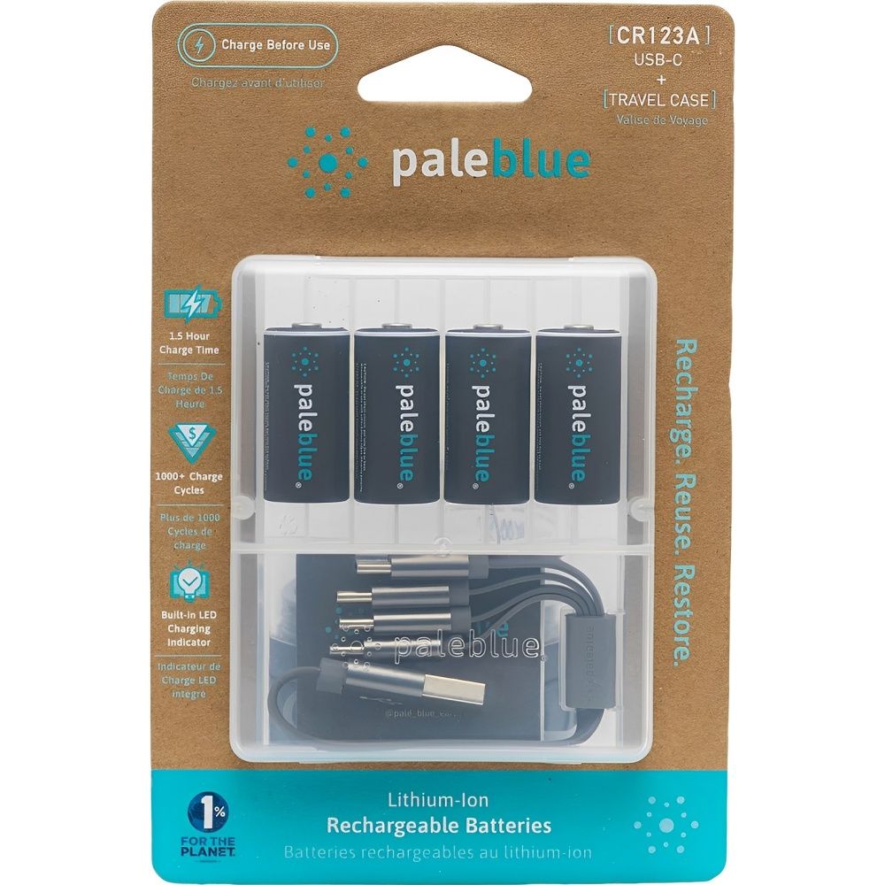 Importado Bateria Recarregavel Paleblue Cr123a 860 Mah Usb C 4 Unidades