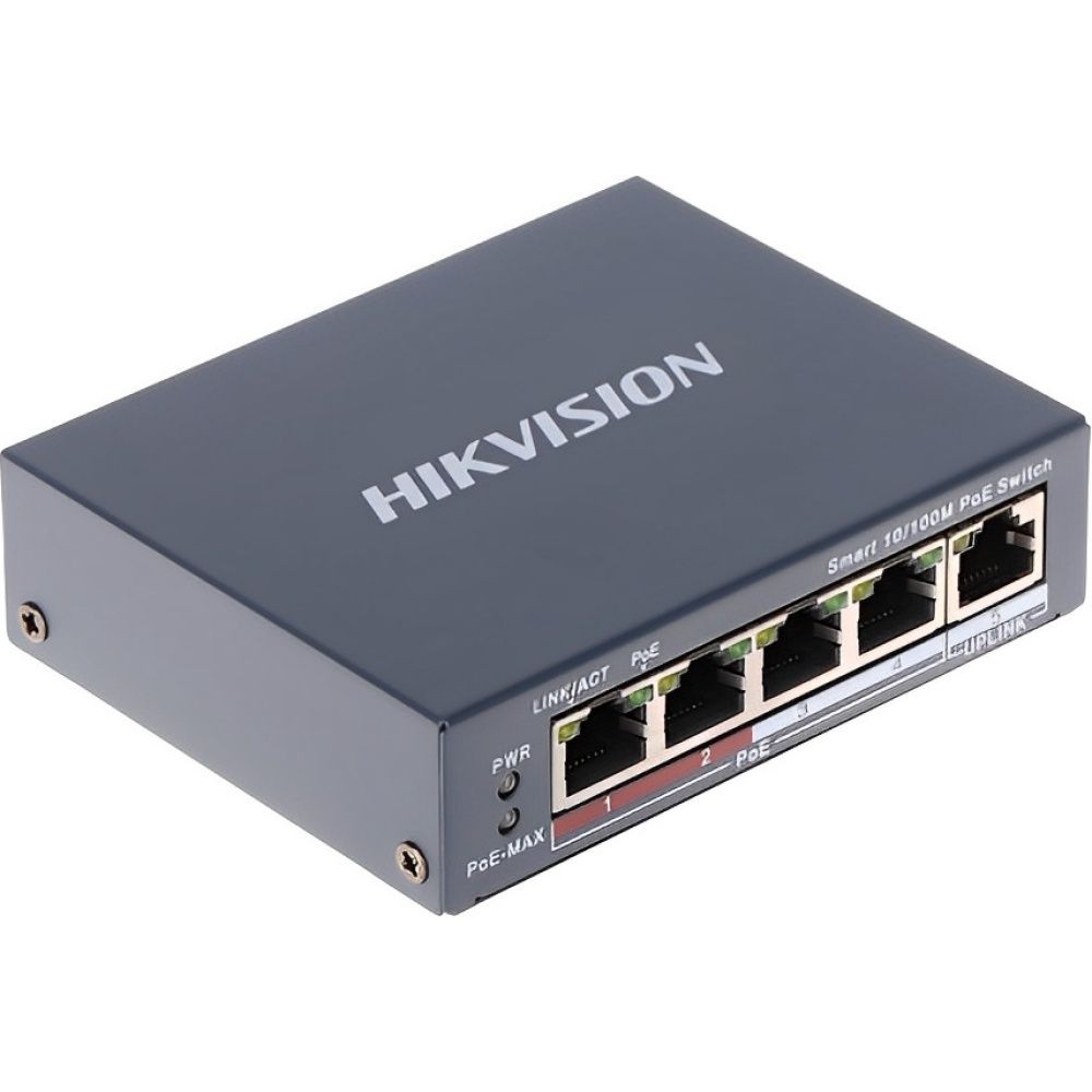 Importado Comutador Poe Hikvision Ds 3E1105P Ei M Poe Inteligente 4 Portas Fast Ethernet