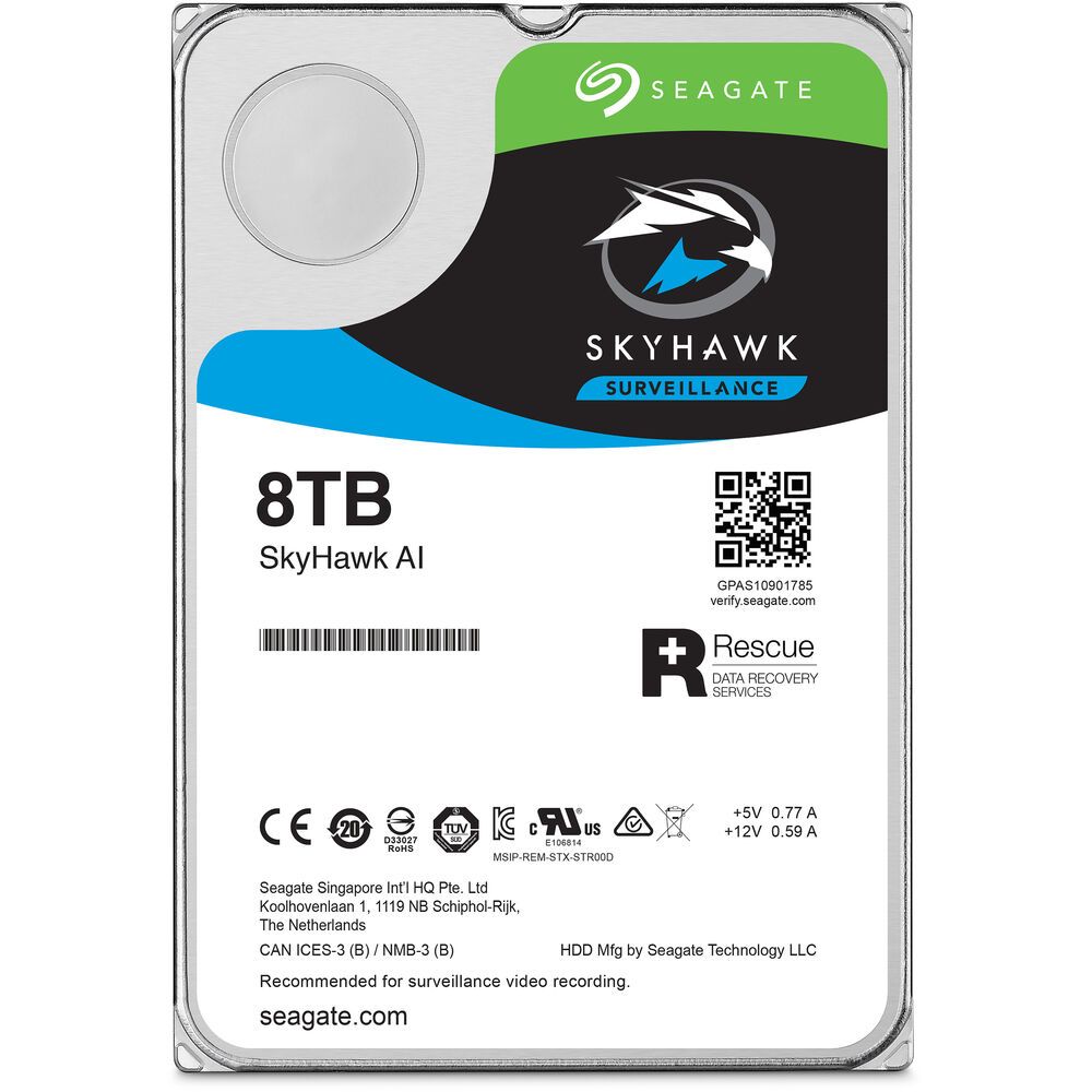 Seagate Disco Rigido Interno Skyhawk Ai St8000ve001 8192GB