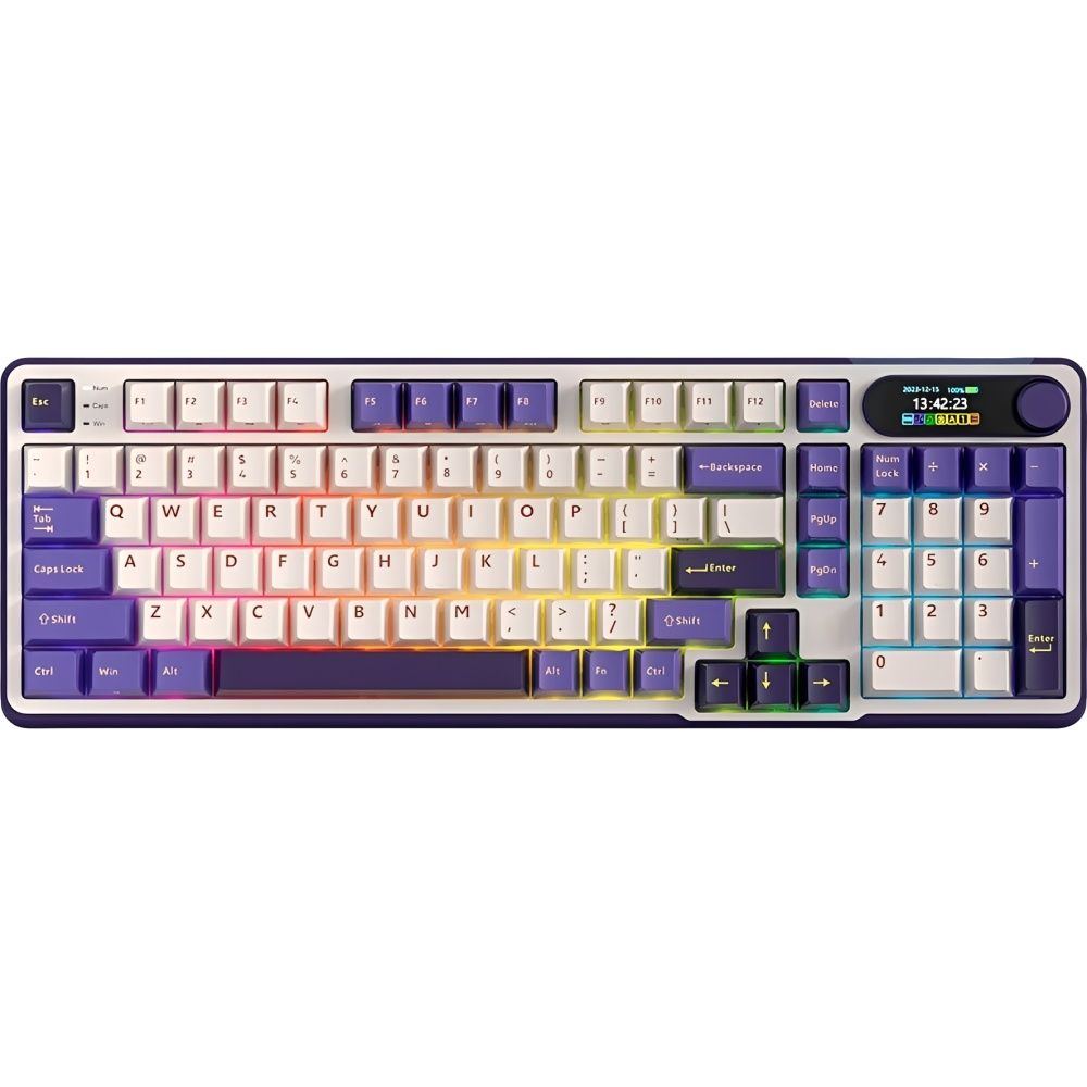 Importado Teclado Gamer Royal Kludge S98 96 Mecanico Rgb Sem Fio Blackberry Mousse Ingles