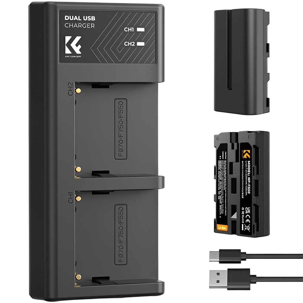 Sony Kit Baterias Carregador Duplo K F Para Np F550 Kf28 0046