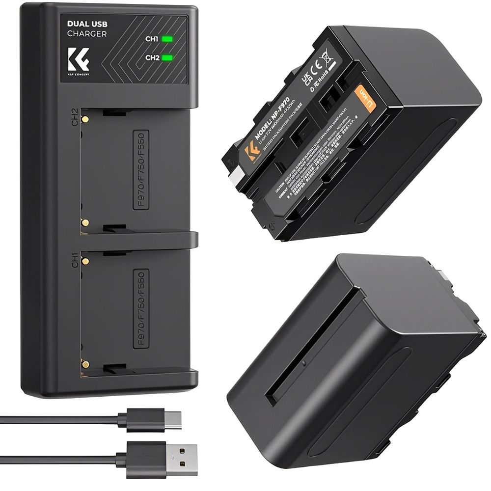 Sony Kit Baterias Carregador Duplo K F Para Np F970 Kf28 0047