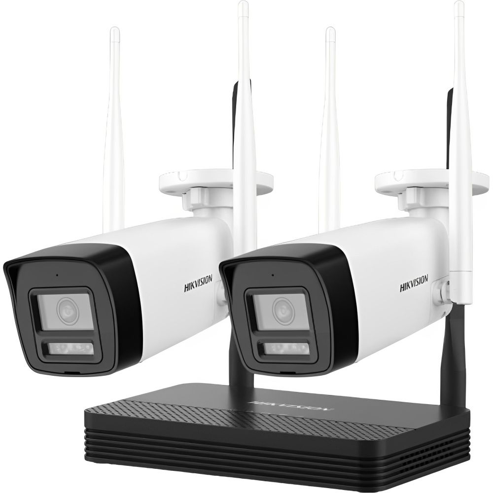 Importado Kit Vigilancia Cctv Nvr Hikvision Nks422w0h 4 Ch 2 Cameras