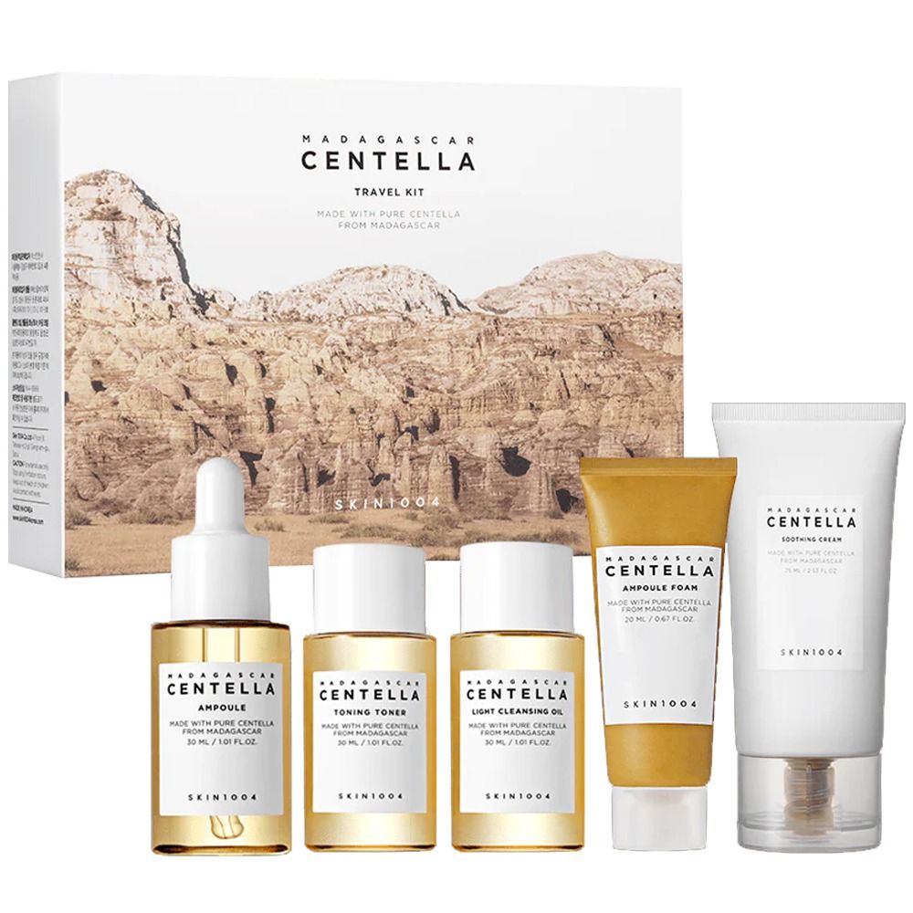 Importado Kit Cuidados Faciais Skin1004 Madagascar Centella Travel 5 Pecas