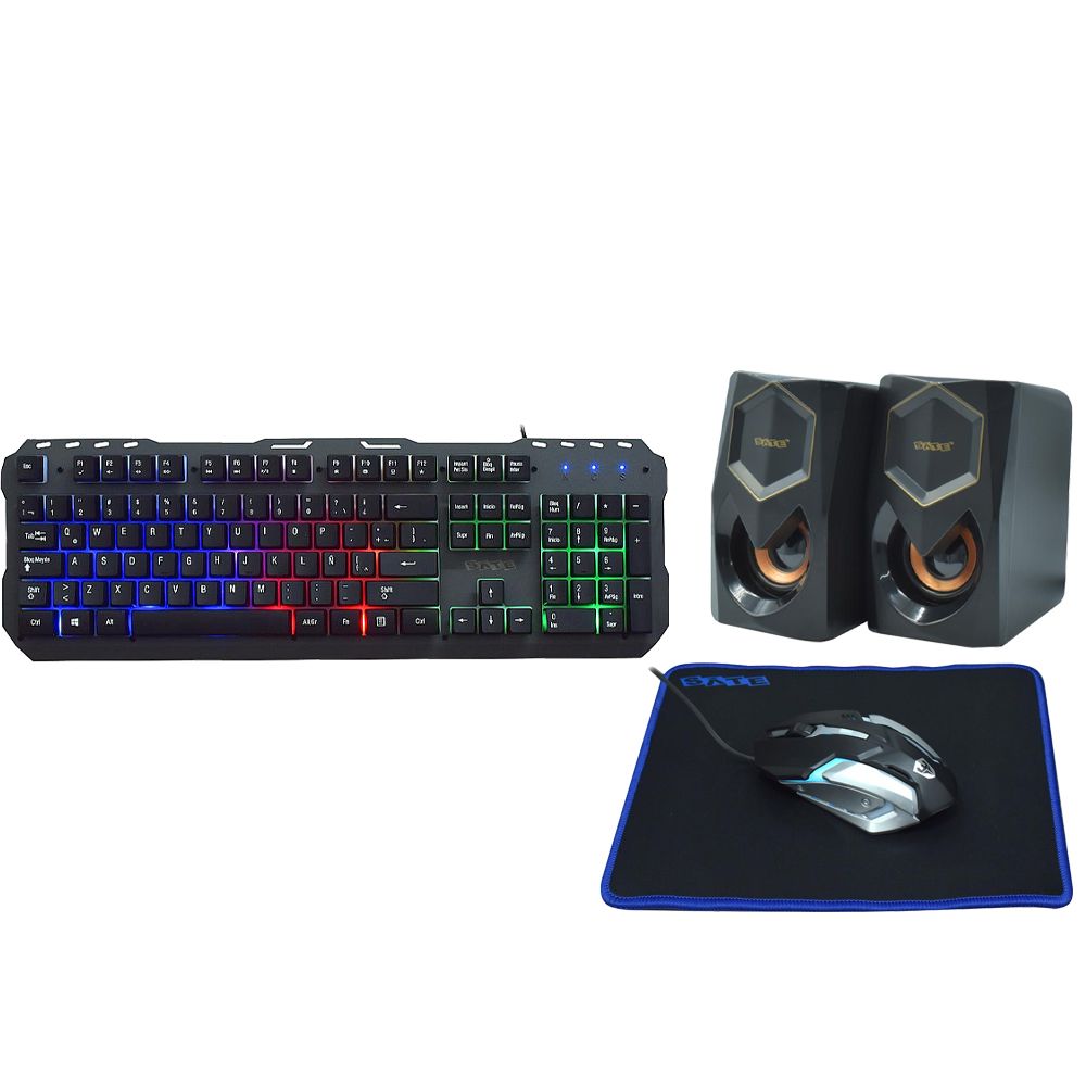 Importado Kit Gamer Teclado Satellite Gk 42 Rgb Mouse Mousepad Speaker Espanol