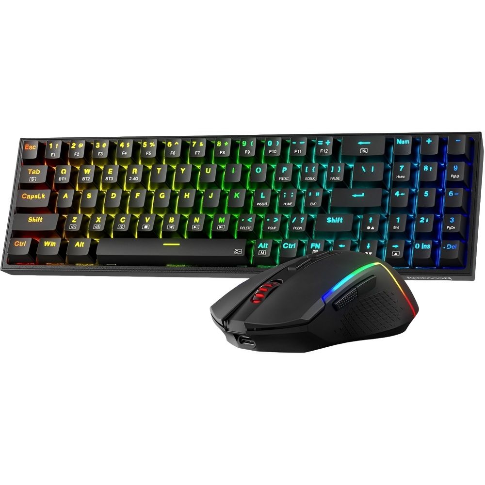 Redragon Kit Teclado Gamer Mouse S136 Rgb Sem Fio