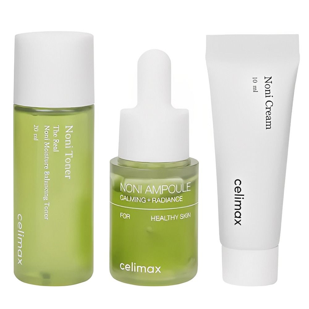 Importado Kit Tonico Serum Creme Facial Celimax The Real Noni Starter 3 Pecas
