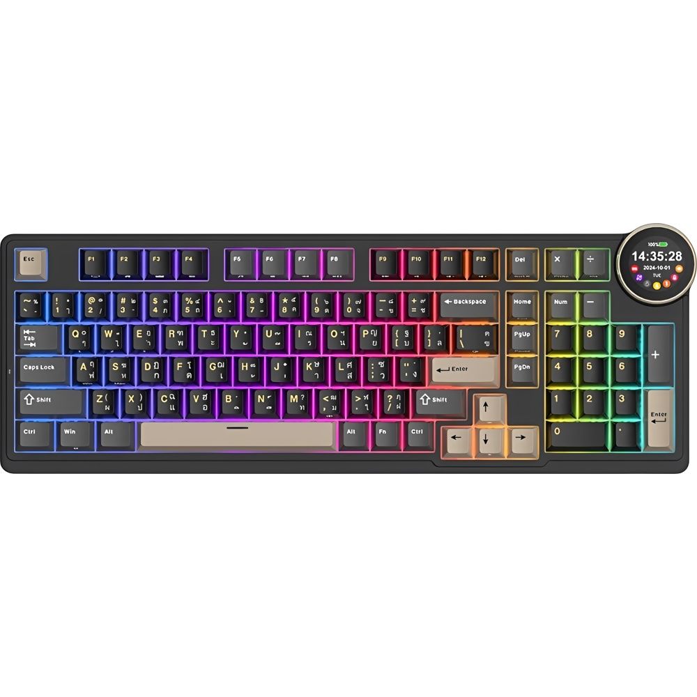 Importado Teclado Gamer Royal Kludge N99 96 Mecanico Rgb Sem Fio Phantom Espanhol