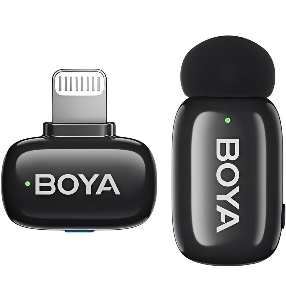 Importado Microfone Boya Mini 16 Sem Fio Lightning 1TX 1RX Sem Estojo Carga