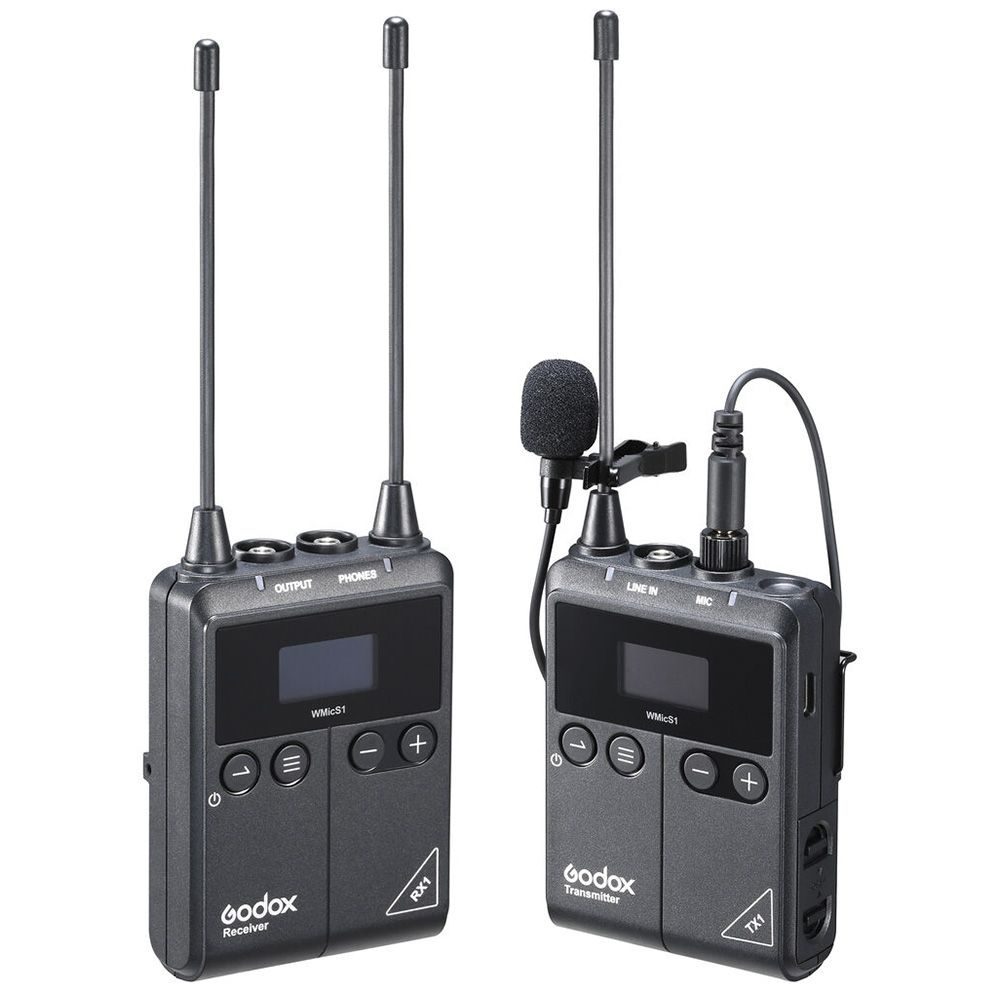 Importado Microfone Godox Wmics1 Kit 1 Rx Tx Sem Fio Para