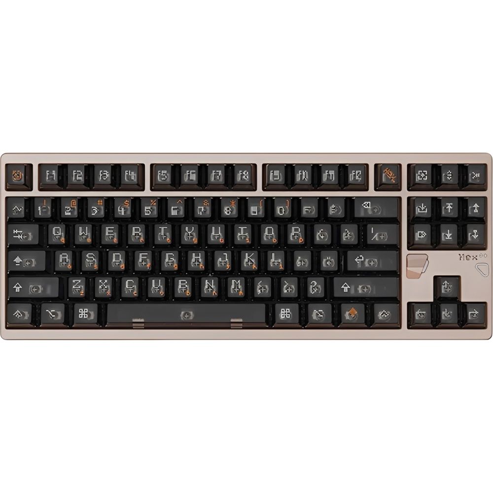 Importado Teclado Gamer Atk Hex80 80 Efeito Hall Magnetico Rgb Sandgold Ingles