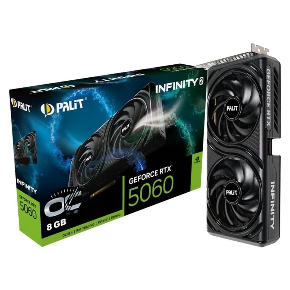 Importado Placa Video Palit Geforce Rtx 5060 Infinity 2 Oc Gddr7 Ne75060v19p1 Gb 2063L 8GB