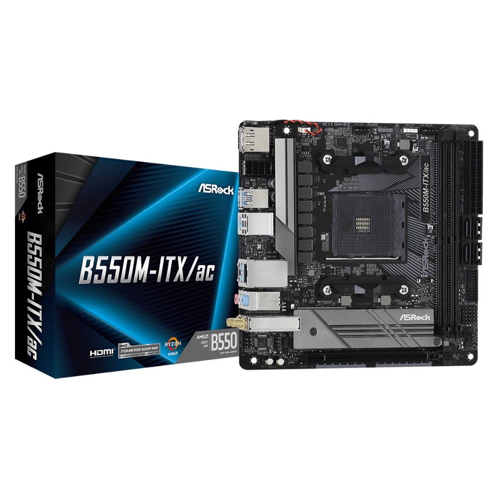 Importado Placa Mae Asrock B550m Itx Ac Am4 Ddr4 Mini Itx