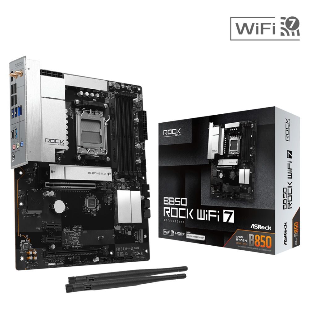 Importado Placa Mae Asrock B850 Rock 7 Am5 Ddr5 Atx