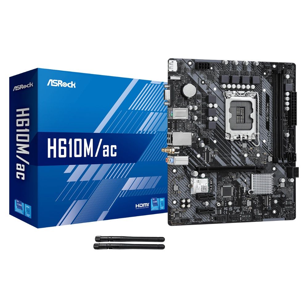 Importado Placa Mae Asrock H610m Ac Lga 1700 Ddr4 Micro Atx