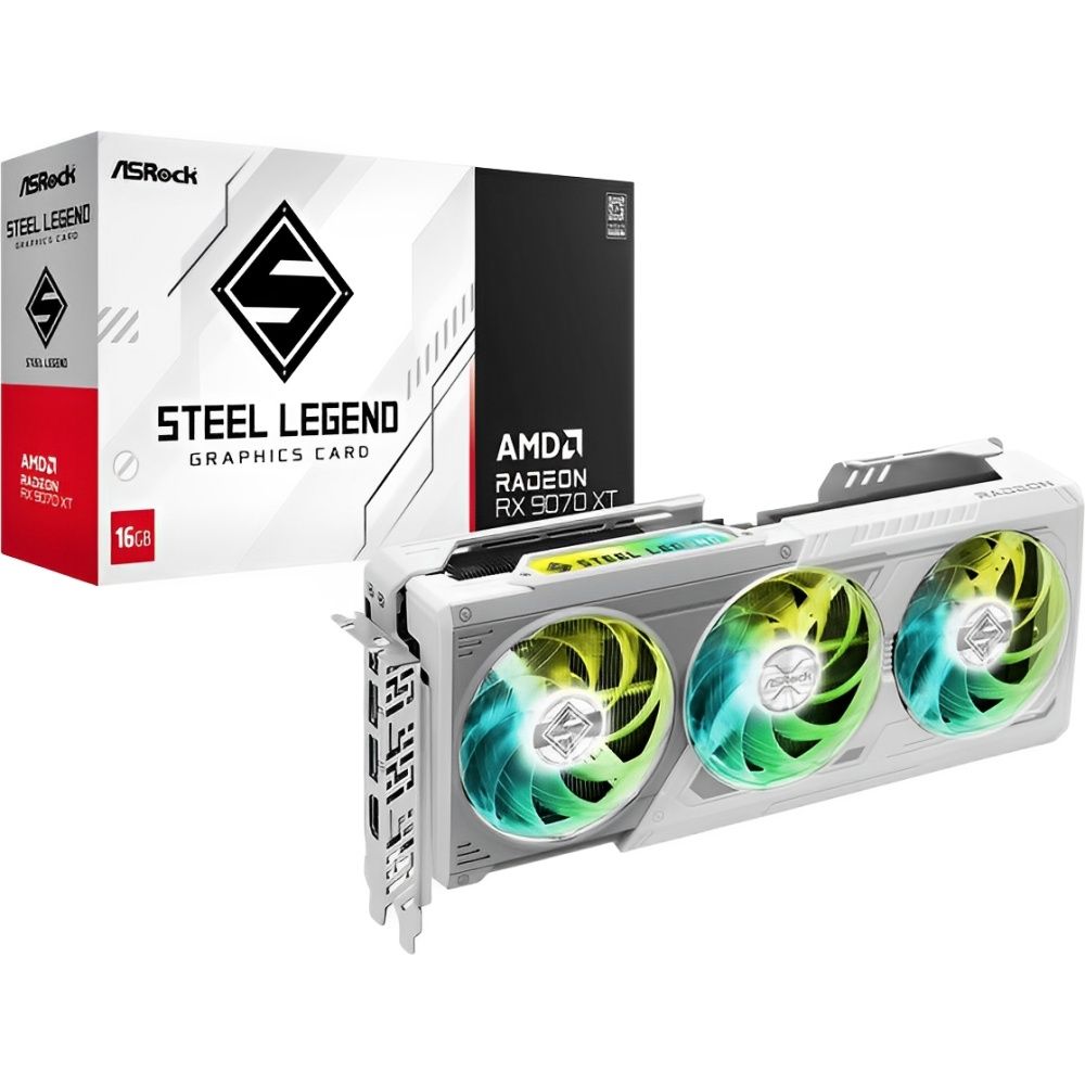 Amd Placa Video Asrock Radeon Rx 9070 Xt Steel Legend Gddr6 16GB