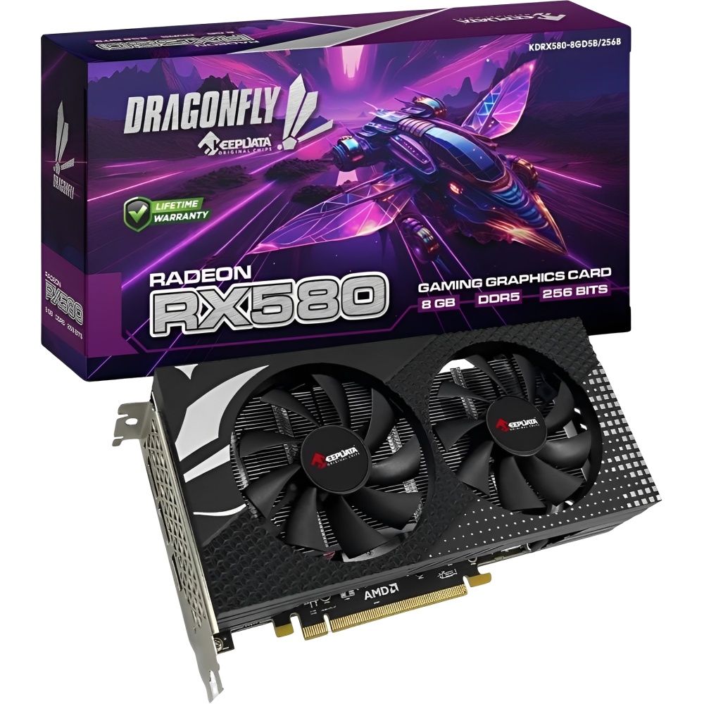 Importado Placa Video Keepdata Dragonfly Radeon Rx 580 Gaming Gddr5 Kdrx580 8GD5B 8GB
