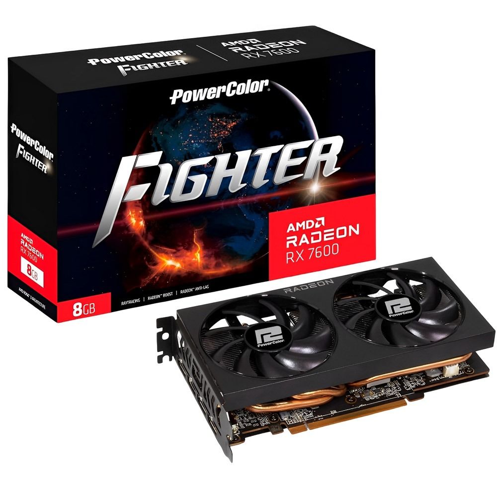 Importado Placa Video Powercolor Fighter Radeon Rx 7600 Gddr6 8GB