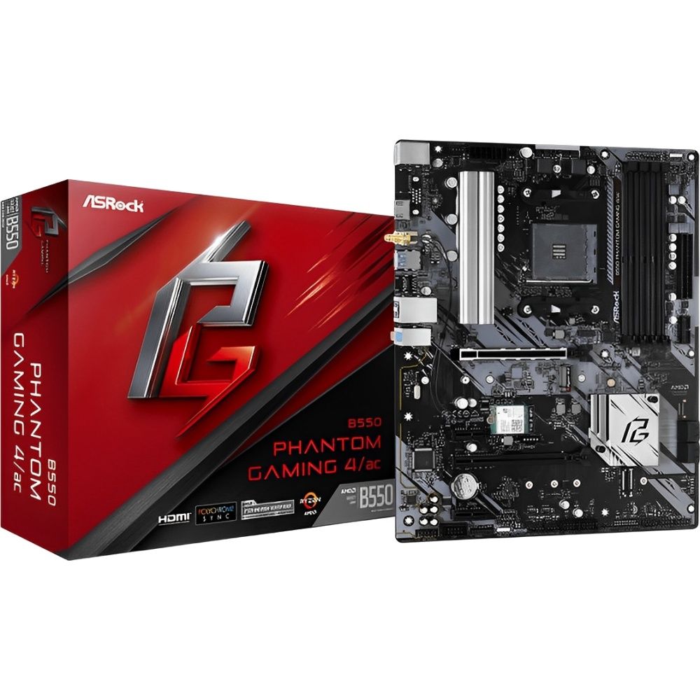 Importado Placa Mae Asrock B550 Phantom Gaming 4 Ac Am4 Ddr4 Atx