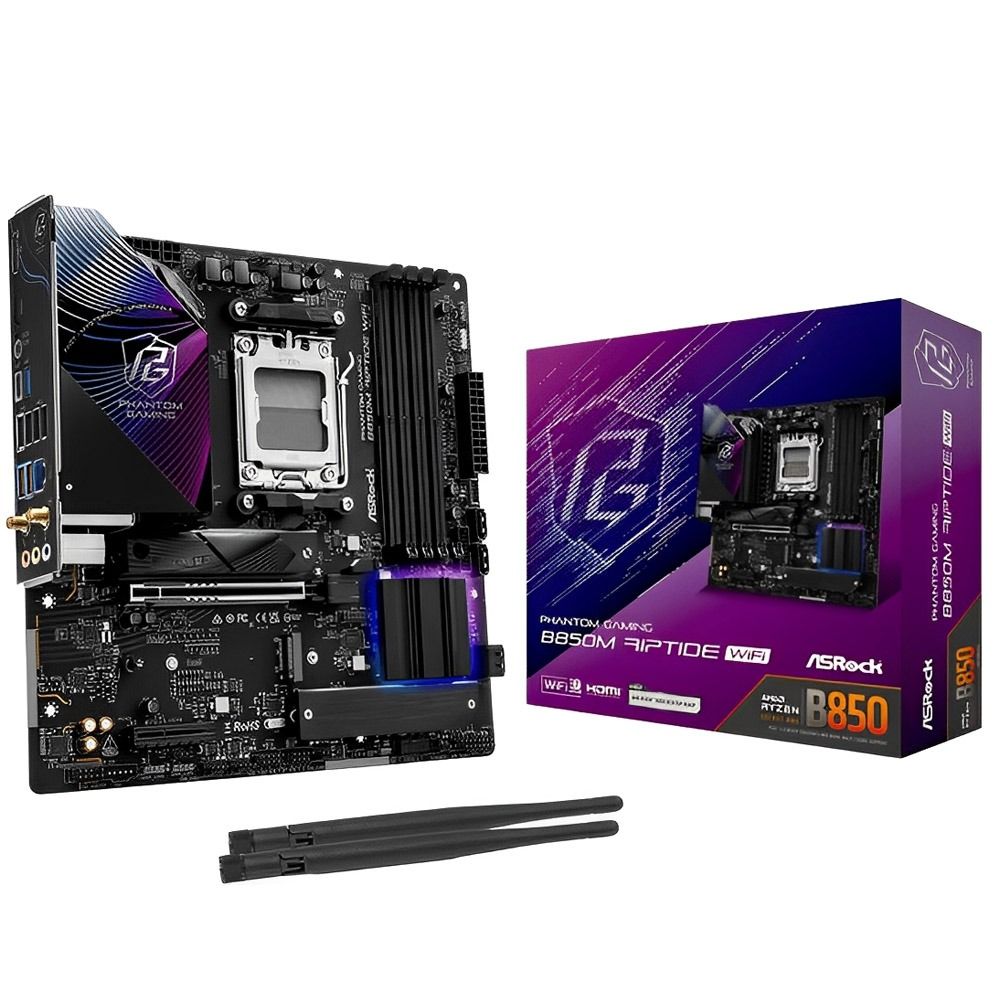 Importado Placa Mae Asrock B850m Riptide Am5 Ddr5 Micro Atx