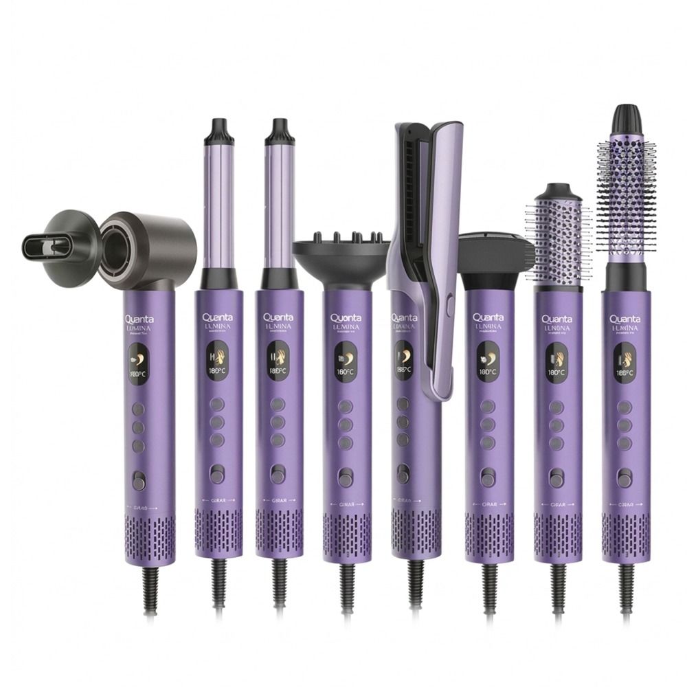 Importado Kit Modelador Cabelo Quanta Qtka81 8 Em 1 220V