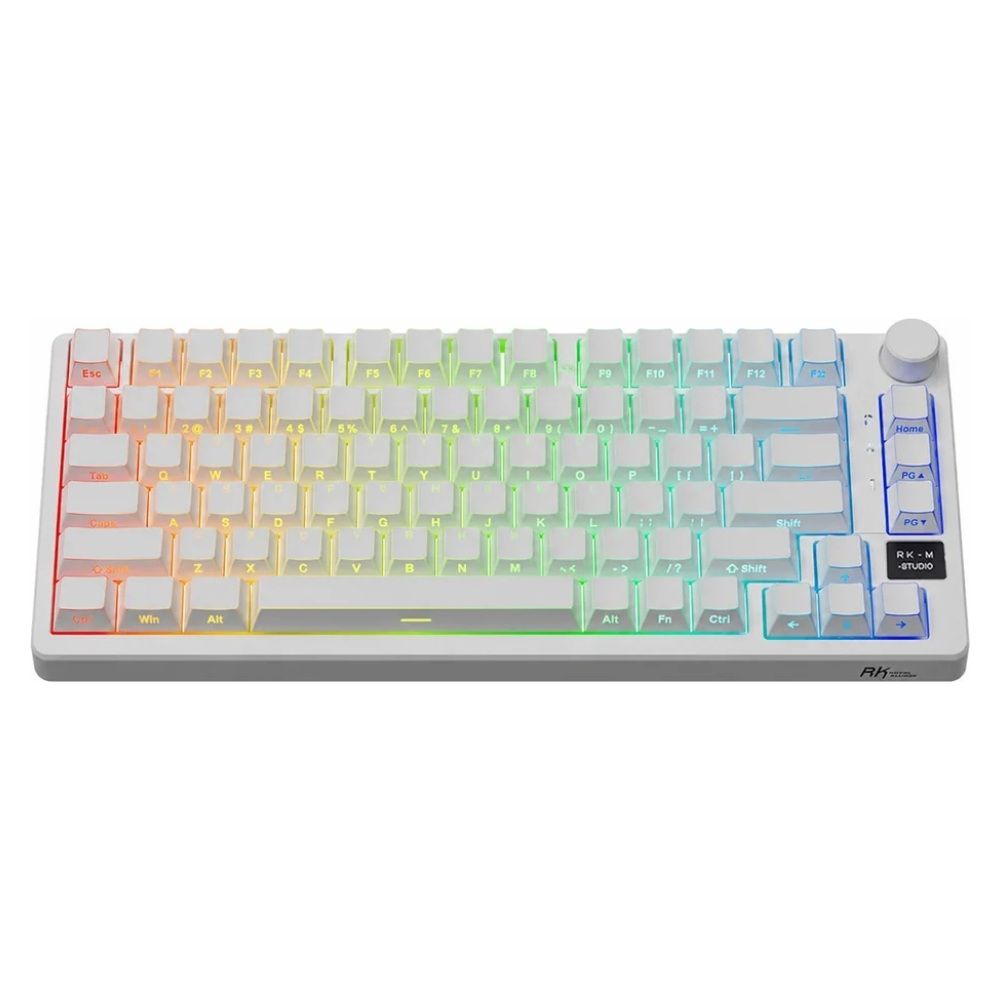 Importado Teclado Royal Kludge M75 75 Mecanico Cream Rgb Sem Fio Aurora Ingles