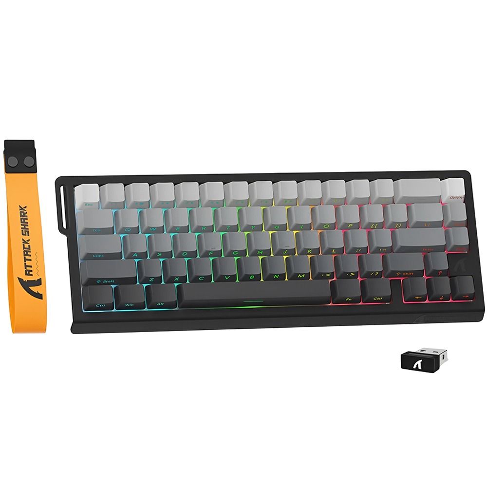 Importado Teclado Gamer Attack Shark X68pro 65 Mecanico Magnetico Hall Effect Rgb Sem Fio Moonlight Ingles