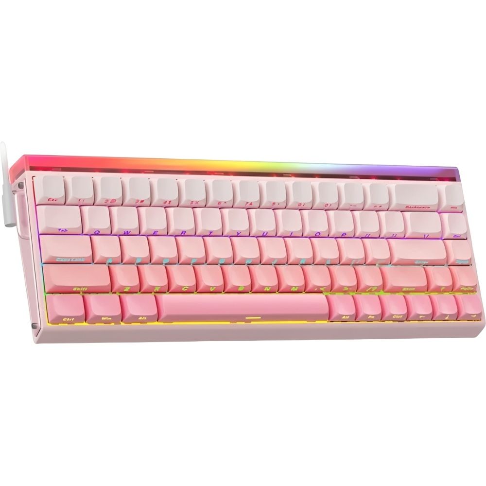 Importado Teclado Gamer Aula He 65 Mecanico Rgb Sem Fio Gradient Ingles