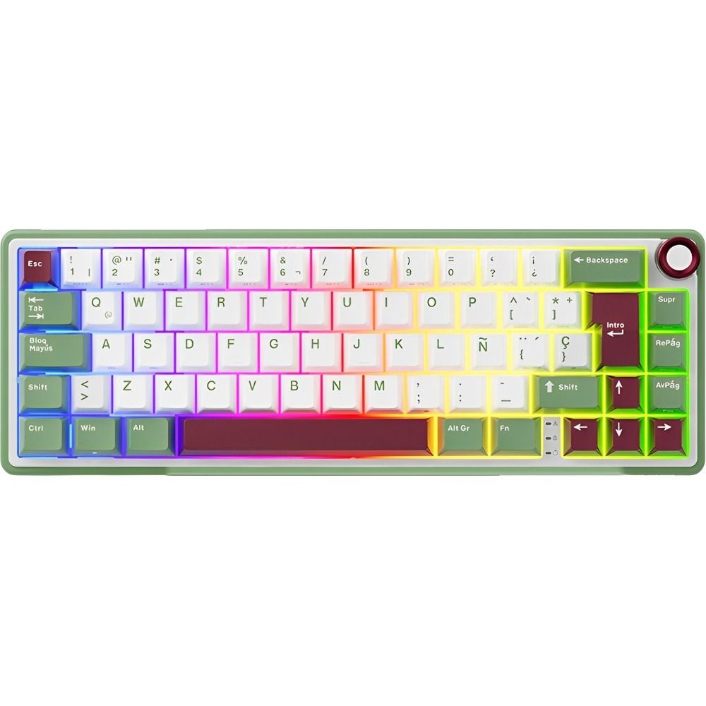 Importado Teclado Gamer Royal Kludge R65 65 Mecanico Rgb Sem Fio Linear Sand Espanhol