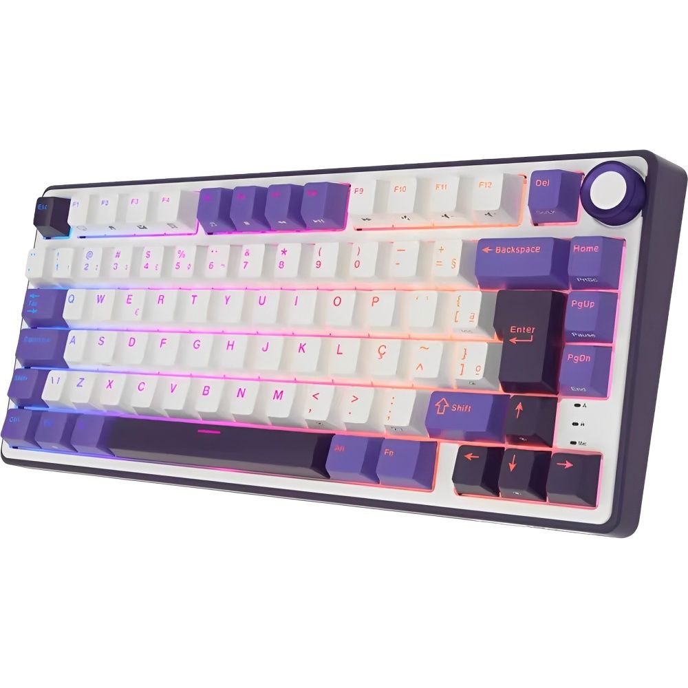 Importado Teclado Gamer Royal Kludge Rkr75 75 Mecanico Rgb Sem Fio Blackberry Mousse Portugues