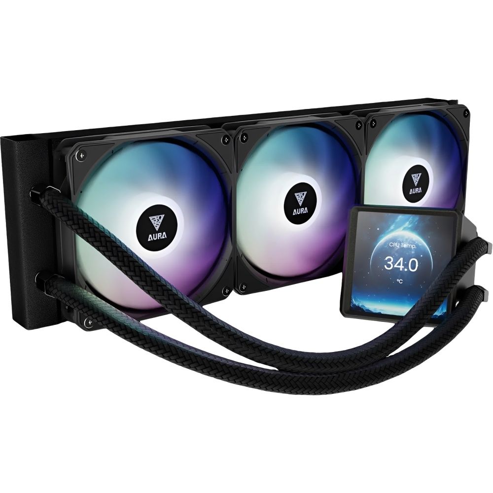 Importado Cooler Liquido Gamdias Aura Gl360 Lcd Ips 4 Argb 360 Mm Para Cpu