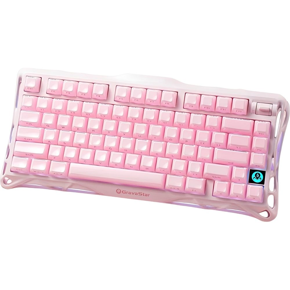 Importado Teclado Mecanico Wireless Gravastar Mercury K1 Rgb 75 Tri Mode Sakura