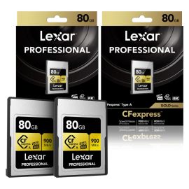 Memória CF Express Tipo A Lexar 80GB x 2 Professional GOLD Series 900-800 MB/s (2-Pack) (LCAGOLD080G-R2ENG)